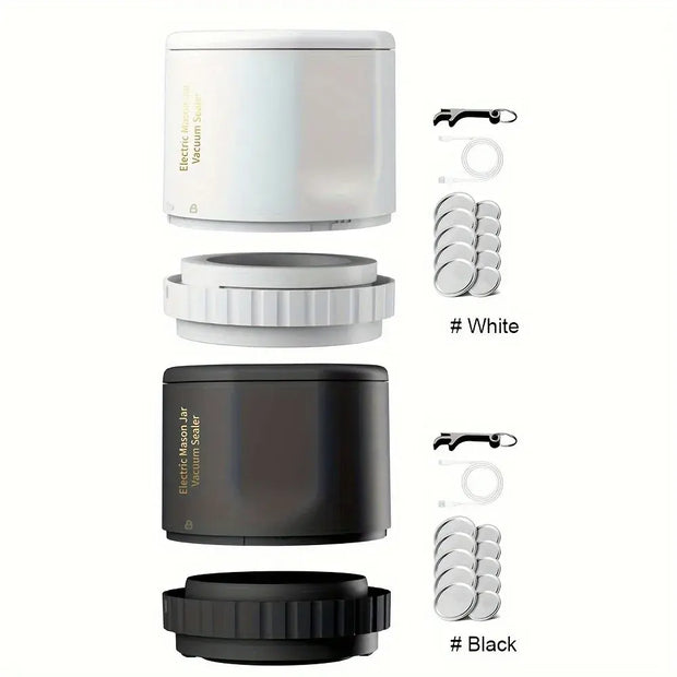 Electric Mason Jar Vacuum Sealer | Airtight Food Preservation for Maximum Freshness & Shelf Life