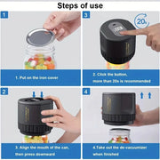 Electric Mason Jar Vacuum Sealer | Airtight Food Preservation for Maximum Freshness & Shelf Life