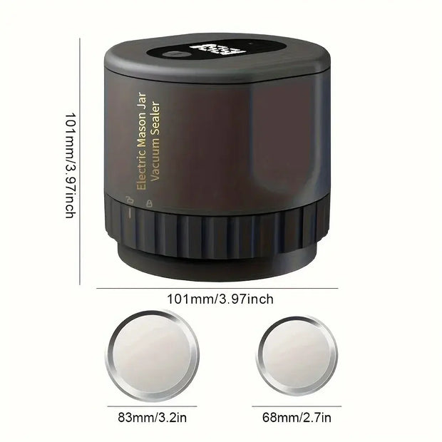 Electric Mason Jar Vacuum Sealer | Airtight Food Preservation for Maximum Freshness & Shelf Life