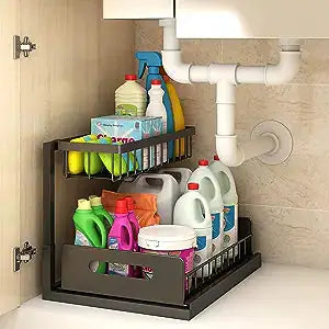 Sliding Drawer Organizer for Kitchen | Adjustable Storage Solution for Neat & Efficient Organization