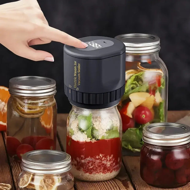 Electric Mason Jar Vacuum Sealer | Airtight Food Preservation for Maximum Freshness & Shelf Life
